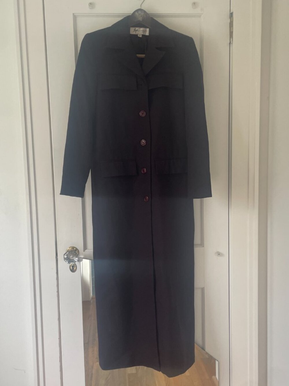 Hannah Coat Size 2 Burgundy, fully lined, lightweight Extra Long - Picture 3 of 13